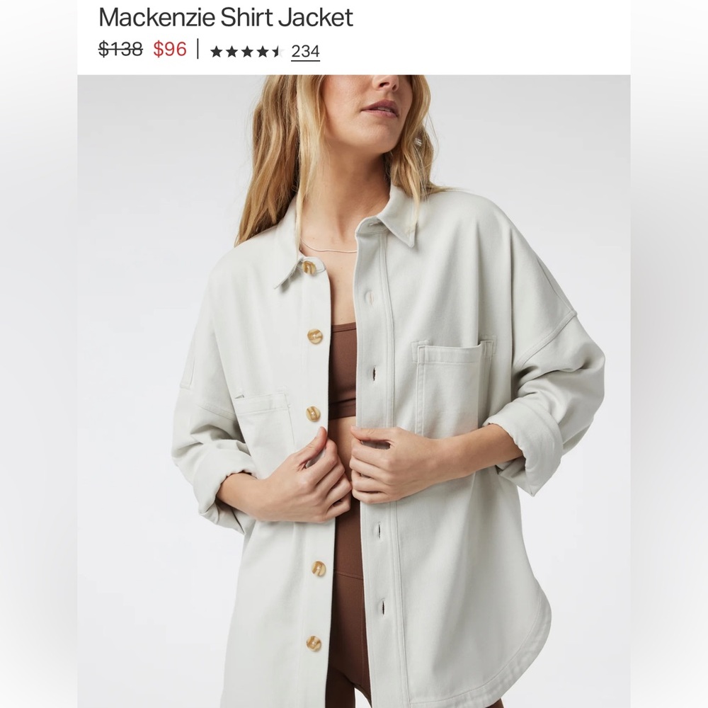 Vuori Mackenzie Shirt Jacket in Salt - worn 1x!